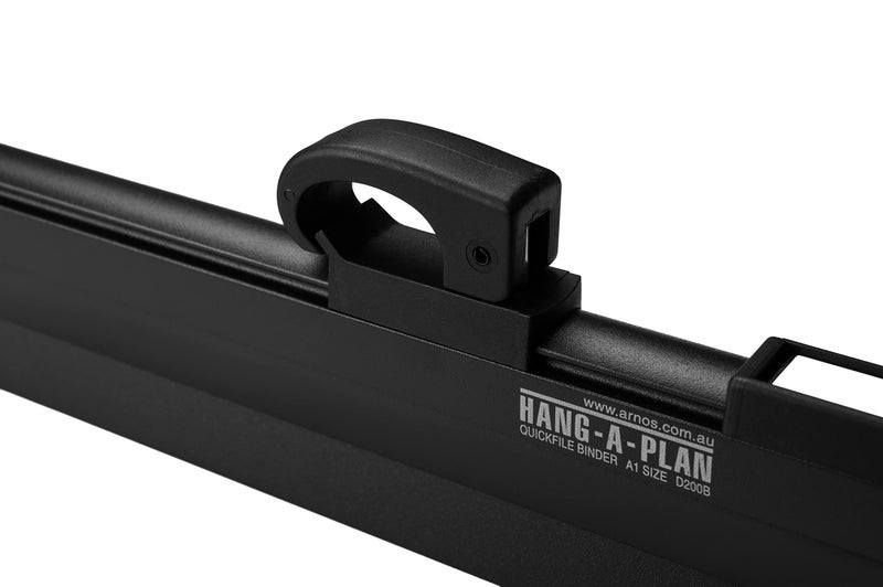 Arnos Hang-A-Plan, 18-24 Inches Quickfile Hanging Clamp, Black, Holds up to 150 Plans, Single Clamp - Image 1